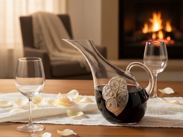 DECANTER 1250ML COM ARVORE 50 ANOS  PRATA