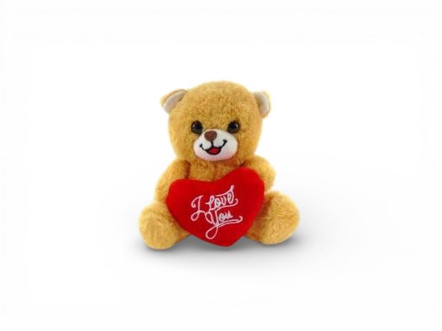URSO C/CORAÇAO CASTANHO 15CM