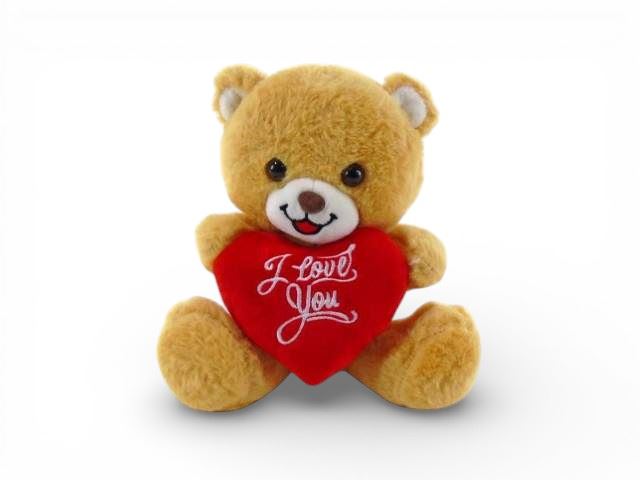 URSO C/CORAÇAO CASTANHO 20CM