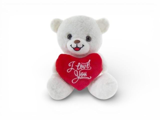 URSO C/CORAÇAO BRANCO 20CM