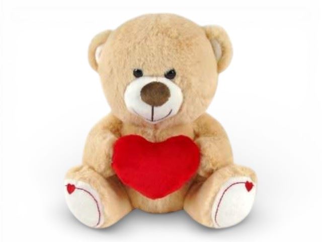 URSO BEGE C/CORAÇAO 26CM