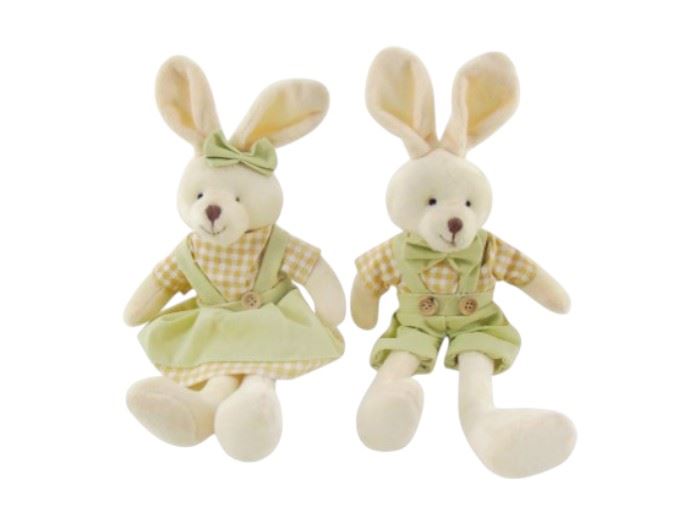 COELHO(A) PELUCHE AMARELO/VERDE 30CM