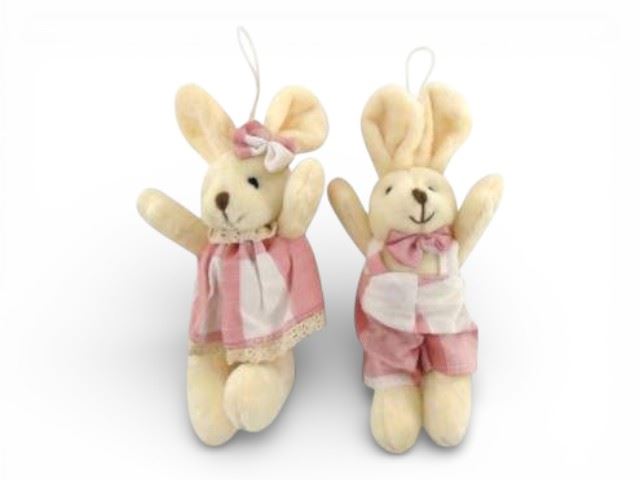 COELHO PENDURAR  ROSA 15CM