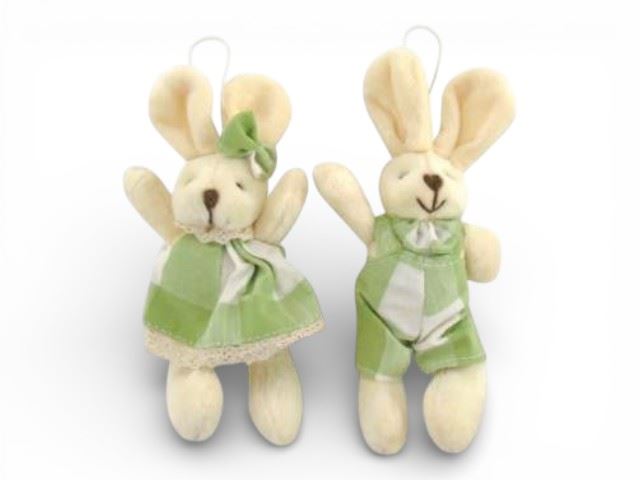 COELHO PENDURAR VERDE 15CM