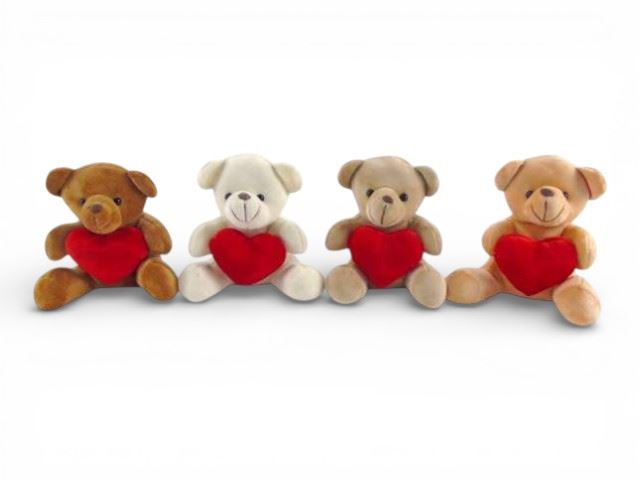 URSO PELUCHE C/CORAÇAO 15CM