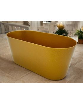 FLOREIRA  PLAST. MAJORELLE 30 CM  OURO/PRATA