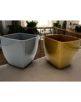 VASO PLAST. VERSALHES 14 CM OURO/PRATA