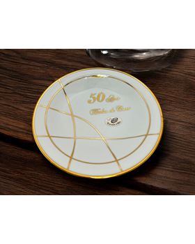 Prato 24cm Beira Simples Traços-50 anos ouro BODAS DE OURO