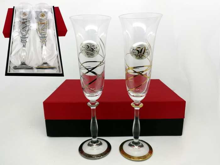 ESTOJO CONJ.  FLUTES ANGELA C/50ANOS
