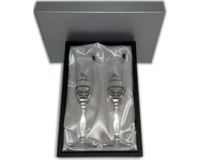 CONJ.ESTOJ C/ 2-FLUTES FELIZ ANIVERSARIO