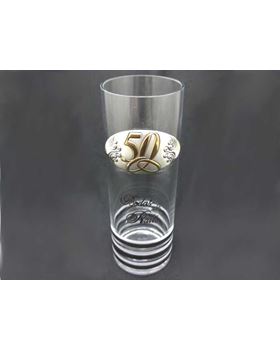 TUBO 20X7CM LISTAS OURO C/APL 50ANOS