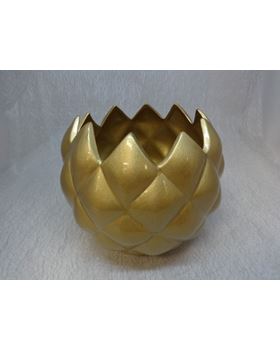 VASO ANANAS GORDO 17X20CM OURO