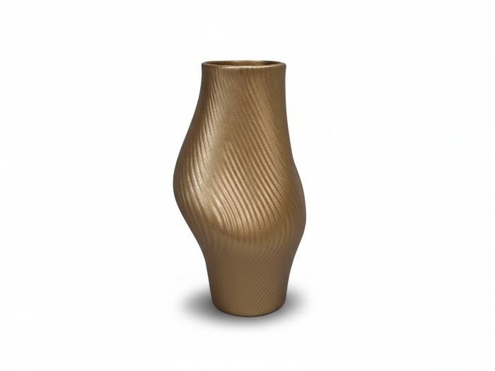 JARRA ONDULADA PEQ.  OURO 15*15*18CM