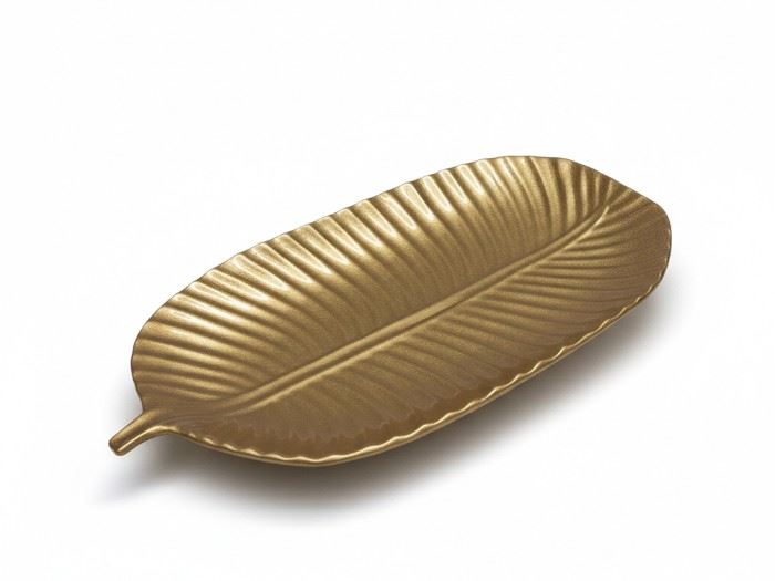 PRATO FOLHA 35*21*4CM BRANCO