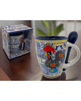 CANECA PORCELANA C/ COLHER GRANDE  12CM X 10X 8CM