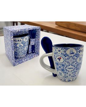 CANECA PORCELANA C/ COLHER GRANDE  12CM X 10X 8CM