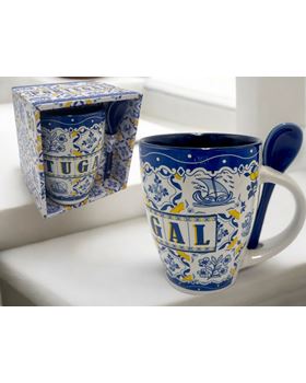 CANECA PORCELANA C/ COLHER GRANDE  12CM X 10X 8CM