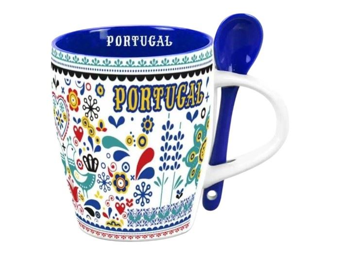 CANECA PORCELANA C/ COLHER  7CM