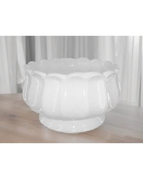 TAÇA C/ BASE BRANCA 14*8CM