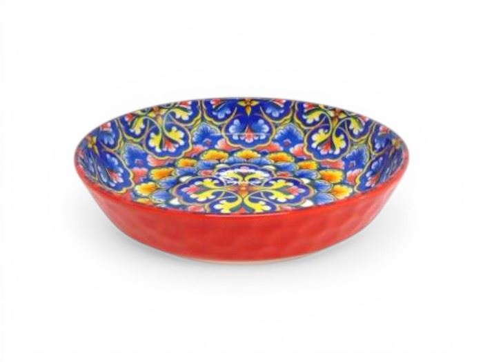 PRATO RED. FUNDO COLORIDO 18X18X3CM