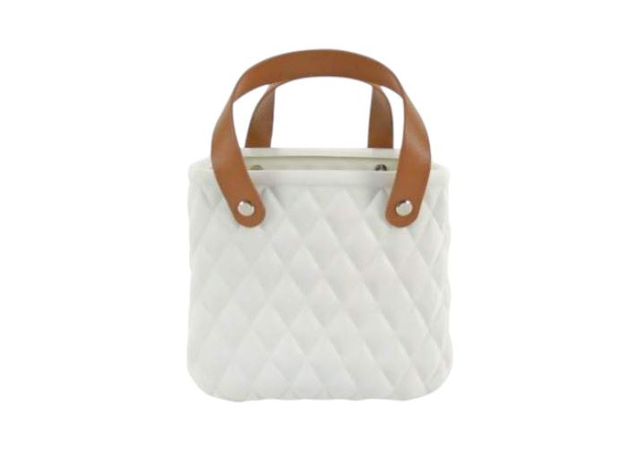 VASO BOLSA CREME 17X12X17CM