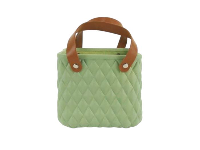 VASO BOLSA VERDE 17X12X17CM