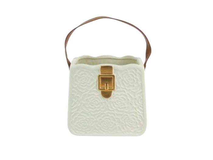 VASO BOLSA CREME 16X11X17CM