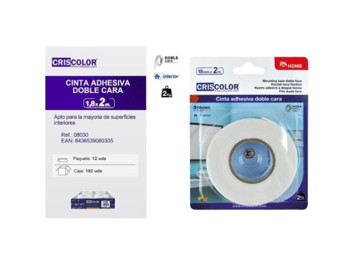 FITA ADESIVA DUPLA FACE 1.8MM X 2M