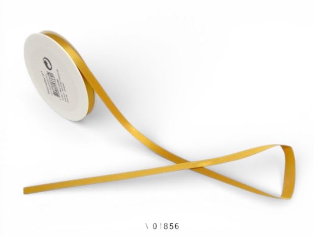 ROLO FITA CETIM FACE DUPLA DOURADA 10MMX25M