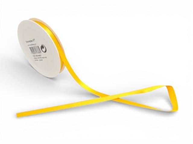 ROLO FITA CETIM FACE DUPLA AMARELA 10MMX25M