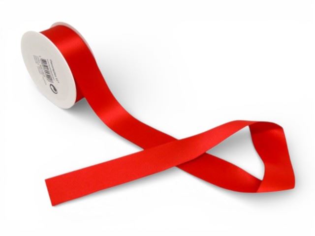 ROLO FITA CETIM FACE DUPLA VERMELHA 40MMX25M