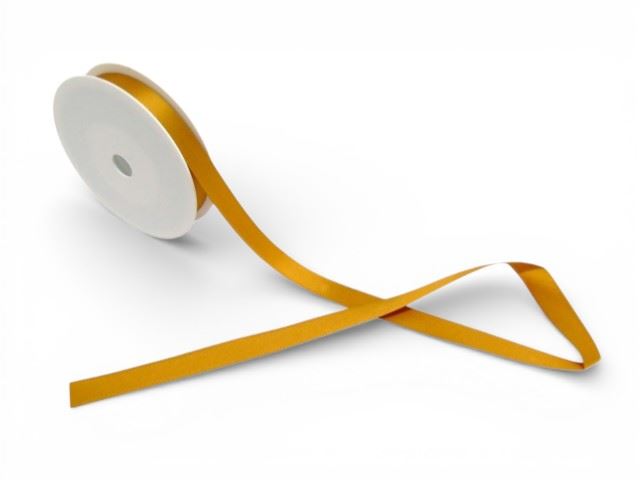 ROLO FITA CETIM FACE DUPLA DOURADA 15MMX25M