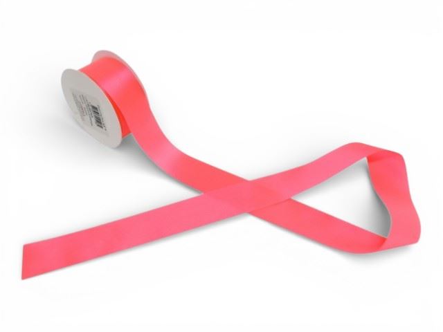 ROLO FITA CETIM 1FACE COR CORAL BRILHO 40MM X 25M