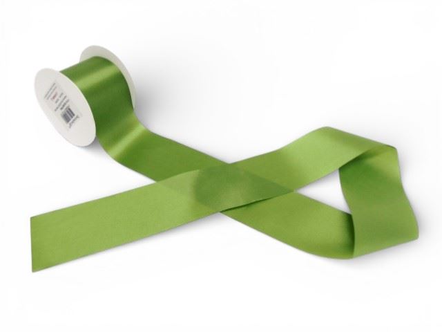 ROLO FITA CETIM 1FACE COR VERDE OLIVEIRA 70MM X 15M