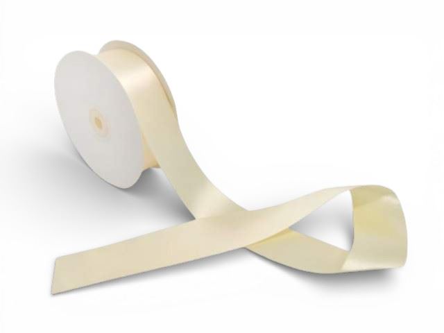 ROLO FITA CETIM DUPLA FACE CREME 38MM X 50M