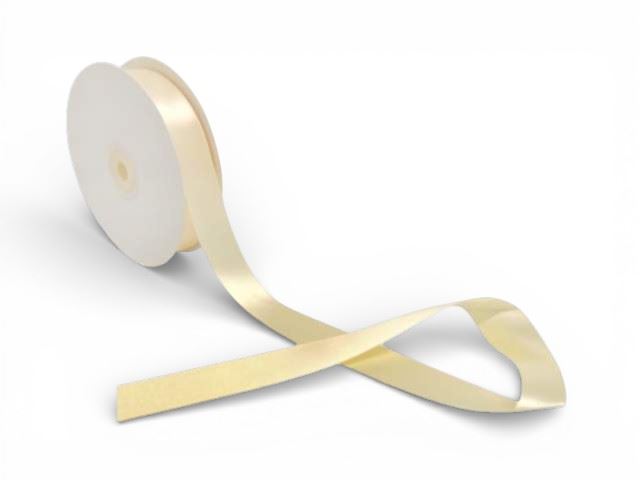 ROLO FITA CETIM DUPLA FACE CREME 25MM X 50M