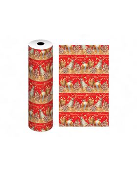 BOBINE PAPEL FANTASIA  70CMX100M - 5KG CEL. NATAL