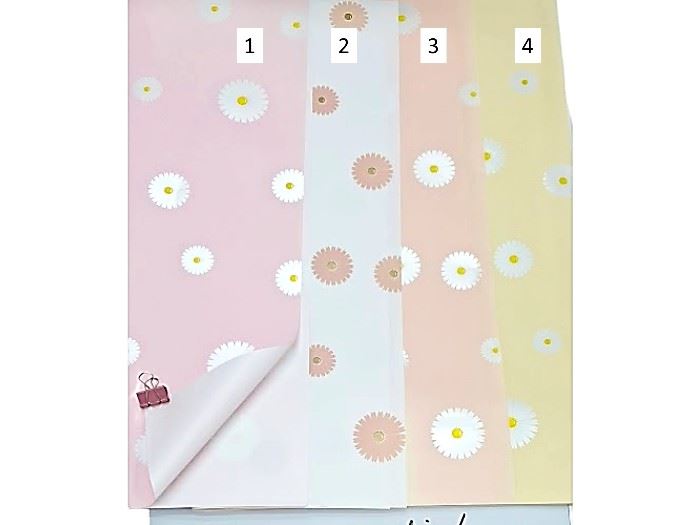 CONJ. 20 FOLHAS PAPEL C/ FLORES 56X56CM SORT.