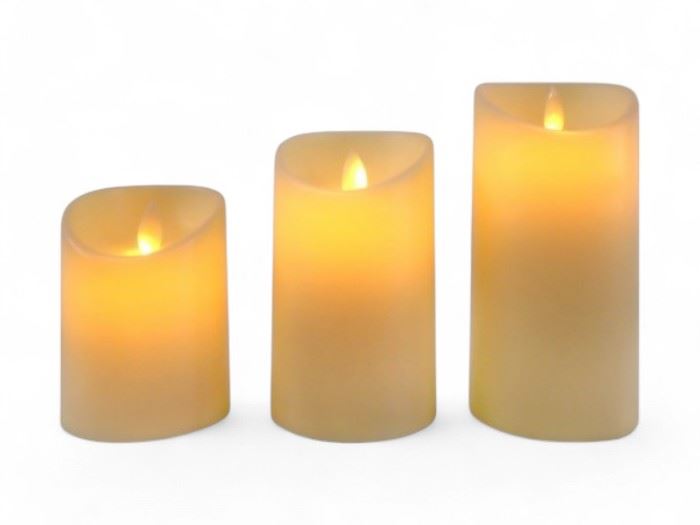 LUZES NATAL CONJ.3 VELAS LED BR QUENTE 10/12/15X7CM