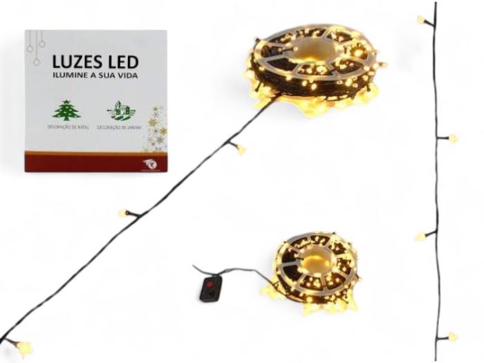 ILUMINAÇAO NATAL C/240 LUZES LED BRANCO QUENTE 50M