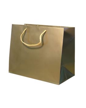 SACO PAPEL A.C. 26X12X32CM OURO COUCHE 160GSM