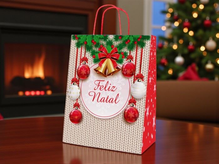 SACO PAPEL AR 40x18x46  FELIZ NATAL