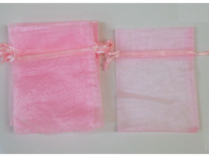 PACK 10 SACOS ORGANZA 10X13CM COR ROSA