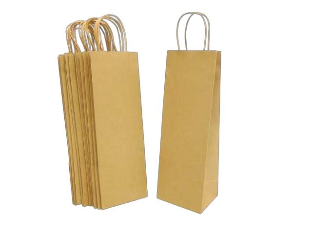 SACO PAPEL P/GARRAFA 150G KRAFT 10X12X36CM