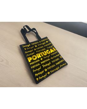 SACO PORTUGAL  PRETO C/ OURO 35*40CM