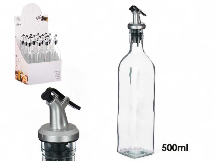 GALHETEIRO VIDRO COM TAMPA DOSEADORA  500 ML