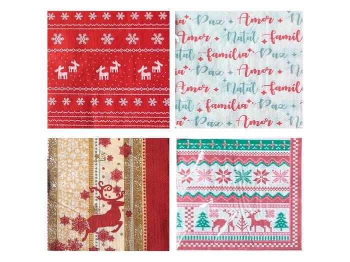 Guardanapo Papel Natal 33x33cm 20pcs 4 Sort.