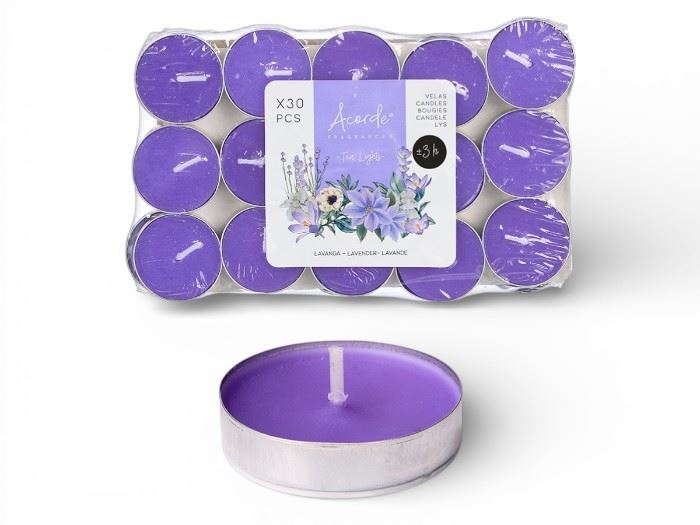 SACO C/30 VELAS TEA-LIGHT  LAVANDA  3H