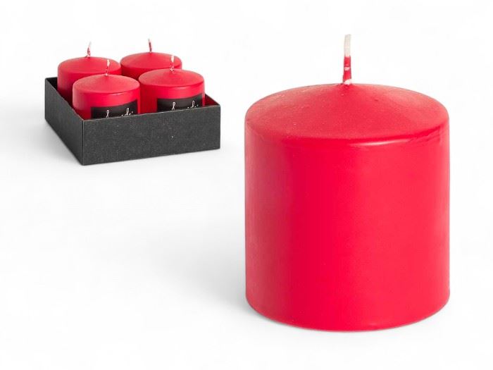 VELA CILINDRICA VERMELHA 10 CM