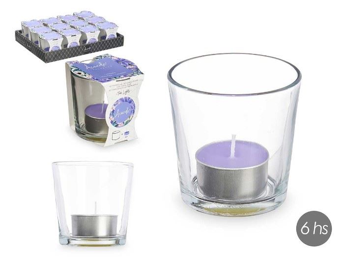 TEA-LIGHT COM COPO LAVANDA 6 HORAS